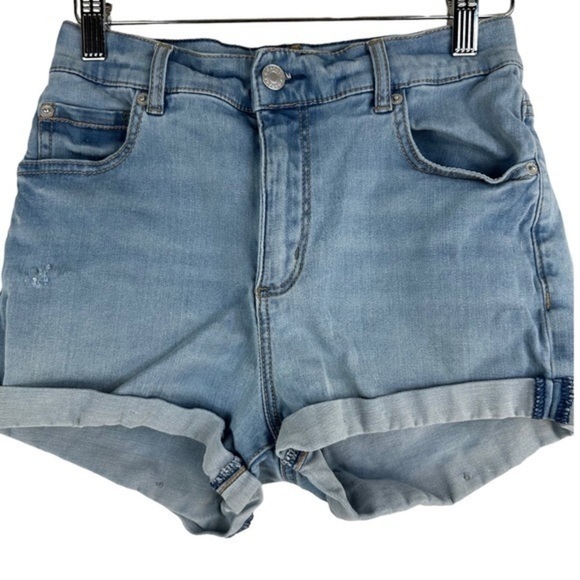 Garage Premium Denim Super Soft Retro High Waist Distressed Denim Jean Shorts 5 - Picture 1 of 8